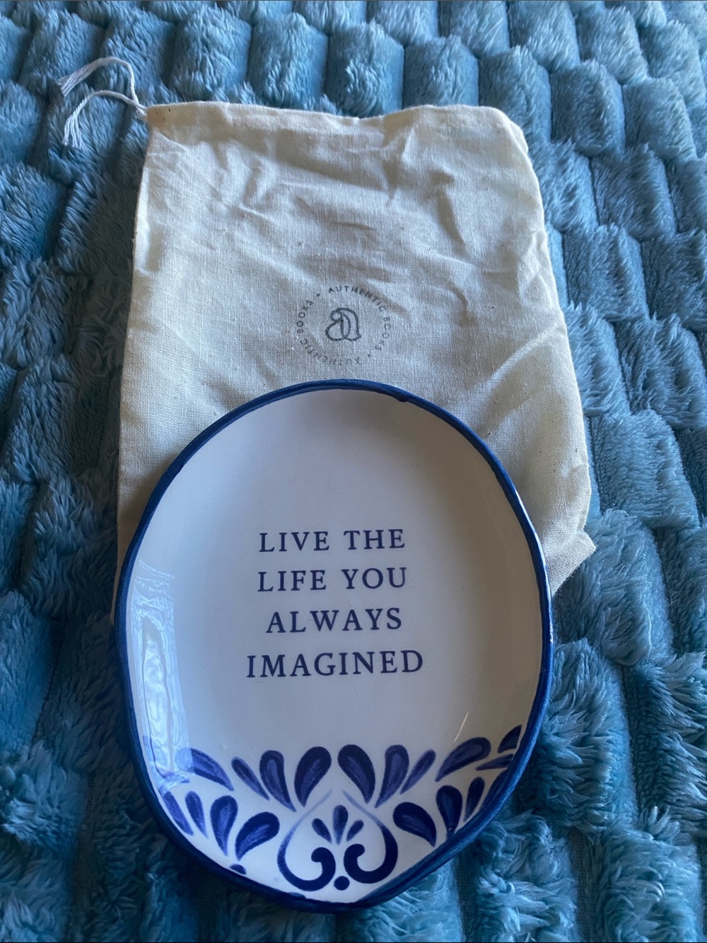 Authentic Books "Live The Life You Always Imagined" Ceramic Trinket Dish Platter
